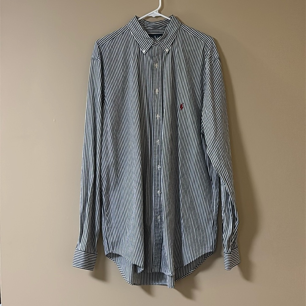 Ralph Lauren L Tall Men’s Stripped Button Up Long Sleeve Dress Shirt
